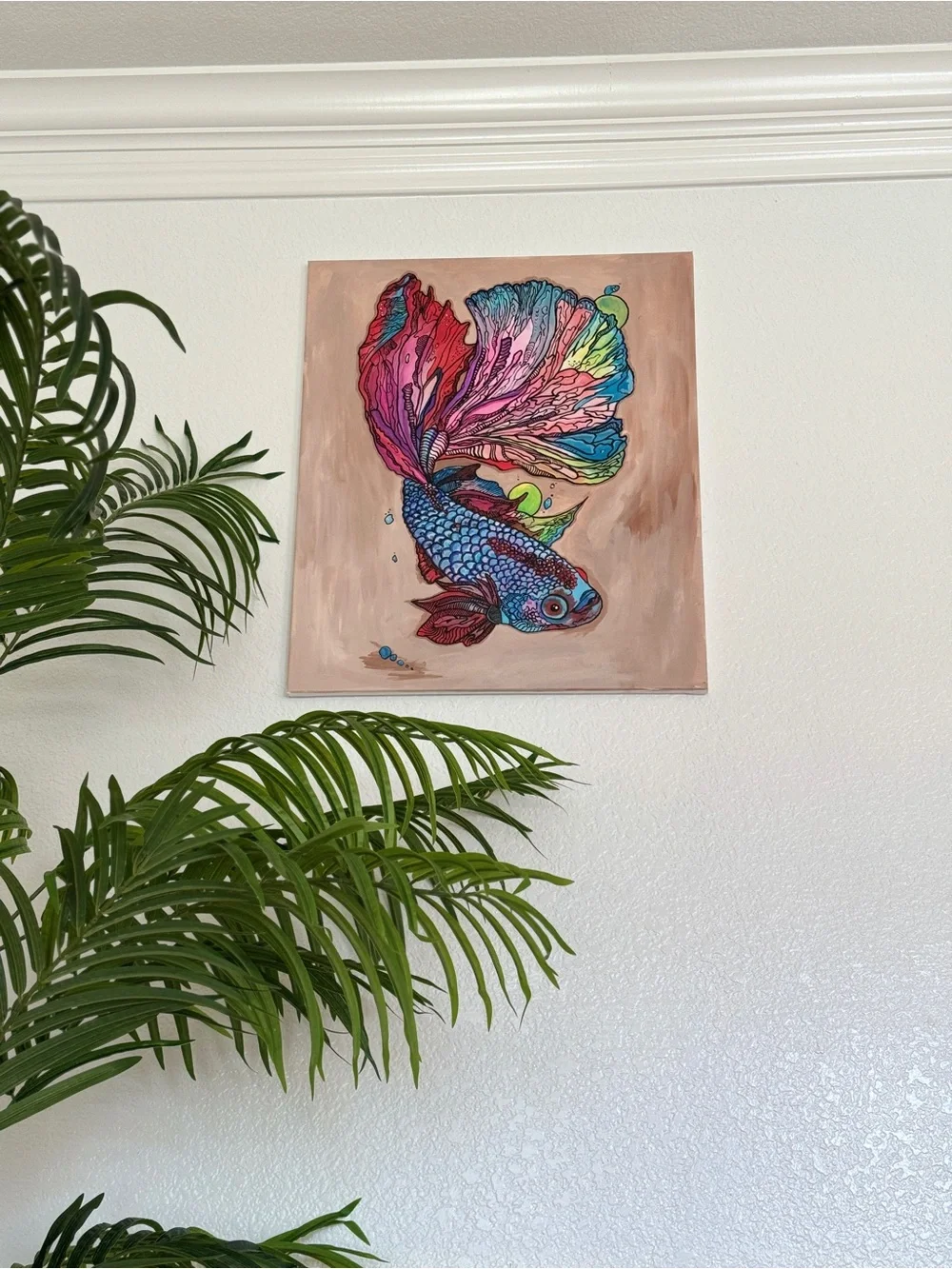 Colorful Betta Fish Wall Art Print - Multicolor